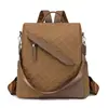 Mochila Nueva para Mujer Transfronteriza, Moderna, Sencilla, Mochila Casual, Bolso de Hombro Único y Doble de Aspecto Elegante para Viajar, Versátil