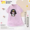 Vestido de Manga Corta Estilo Nuevo Gugu Gaga Pingüino Pequeño para Niñas, Falda de Malla Estilo Princesa, Falda Tutú para Niñas, Verano
