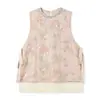 Conjunto de Chaleco con Bordado Pesado de Lentejuelas y Perlas Estilo Chino Nuevo Estilo Primavera 2026 + Falda con Tirantes para Mujer P0107