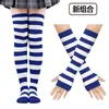 Calcetines Rayados Transfronterizos Calcetines de Navidad Calcetines de Halloween para Mujer Calcetines Altos Festival Europeo y Americano Cosplay Calcetines para Mujer Guantes