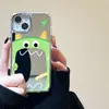 Funda de Teléfono Monstruo Boca Grande Color Verde Espejo Adecuada para iPhone 17 Pro Max, 16/15, Apple 13, Cobertura Total, Modelo Popular 14