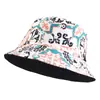 Chapéu Bucket Estampado Escovado Novo Estilo, Chapéu de Pescador Reversível para Exterior, Chapéu de Sol para Viagem ao Ar Livre Jdpm-49H