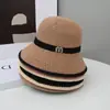 Nova primavera e verão pescador chapéu proteção solar chapéu palha malha oca cúpula bucket chapéu estilo ocidental all-match dobrável