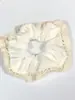 Elástico de Cabelo Scrunchie Listrado com Renda Estilo Coreano para Mulheres, Acessório de Cabelo Suave e Elegante, Elástico de Cabelo Scrunchie Estilo Coreano