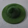 Boina Nueva de Color Sólido con Pompón Mezcla de Lana Moda Cómoda Gorro Pullover Doble Capa Cálido Gorro de Punto Sencillo