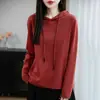 Sudadera casual holgada de algodón puro para mujer, suéter de punto para primavera y otoño, versátil y adelgazante, adecuado como prenda exterior o como capa base