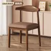 Silla de comedor nórdica silla de cuerno de hierro forjado silla moderna simple de restaurante silla para escritorio de estudio en casa taburete con respaldo de dormitorio