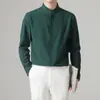 Camisa para Hombre Otoño Nueva Estilo Maduro Ligero Ropa de Hombre Estilo Coreano Ajustada No necesita planchado Negocios Seda Helada Nuevo Estilo Chino Camisa de Manga Larga Moderna