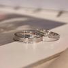 Anel de prata de lei s925 para casal com diamantes embutidos, masculino e feminino, fosco, formato H, abertura, presente de confissão