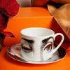 Taza con Cara Taza de Café Plato Traje Cerámica Taza de Agua Estilo Europeo Creativo Vajilla para el Hogar Taza para Té de la Tarde Regalo