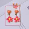 Aretes para Niñas Clips para Orejas Estilo Flor para Niños Aretes de Botón Sin Dolor Aretes Falsos Estilo Ins Lindos Aretes Colgantes de Flor Pequeña Joyería
