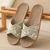 Zapatos Adhesivos Antideslizantes de Tira Ancha Postparto, Pantuflas Suaves Ligeras Transpirables para el Hogar con Suela Suave, Pantuflas de Lino para Pareja de Todas las Estaciones para Hombres y Mujeres