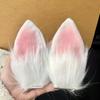 Grampo de orelha de coelho peludo para outono e inverno, novo grampo lateral tridimensional versátil, clipe vermelho doce para live online