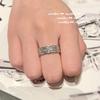 Anillo de encaje con gemas de copo de nieve y panal, chapado en oro vintage de 18 quilates, anillo de circonitas curvadas con trefilado apilado