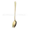 Vajilla transfronteriza de acero inoxidable 304 cuchara para ensalada tenedor cuchara de mango largo cuchara tenedor integrada para ensalada de frutas para estudiantes tenedor para pasta