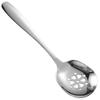 Cuchara para Dieta de Acero Inoxidable 304 Cuchara Pública con Fugas Cuchara de Servicio Grande para Buffet de Hotel Restaurante Cuchara Pública de Fondo Plano Tamaño Pequeño
