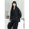 Yohji Yamamoto Camisa Preta de Manga Comprida Primavera e Verão Estilo Yuppie Camisa Jaqueta Design de Nicho Top de Sentido de Alta Qualidade para Mulheres