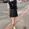 Estilo Coreano Principios de Primavera Nuevo Dulce Estilo Preppy Reductor de Edad Chaleco + Camisa Blanca de Manga Larga + Falda Plisada Conjunto de Moda