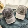 Gorra de Béisbol Bordada de Estilo Americano con Ala Ancha y Circunferencia de Cabeza Grande, Gorra de Béisbol de Mezclilla Lavada Vintage con Letras, Protección Solar Casual