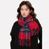 Bufanda de Cuadros Wanjinzheng Bufanda Cálida de Otoño e Invierno de Gama Alta Estilo Universitario Clásica Versátil Chal de Cuadros Venta al por Mayor