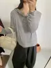 Artículos Europeos 2025 Primavera Nuevo Sudadera con Capucha Manga Larga Camiseta Corta para Mujer Corte Ajustado Top Casual