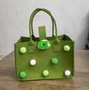 Bolsa de fieltro con lunares para regalo de boda, bolso de mano de fieltro con dibujos animados, bolsa de regalo portátil de fieltro para compras, ideal para hacer tú mismo.