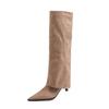 Botas de charol con tacón alto y puntiagudo, botas de tacón fino hasta la rodilla, botas para niños de otoño e invierno, botas Spice Knights