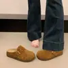 Sandálias Birkenstock Peludas de Solado Grosso para Mulheres, Quentes para Outono/Inverno, Meias-pantufas Fechadas para Uso Externo, Novo Estilo 2026, de Calçar, Pantufas de Algodão com Forro de Fleece