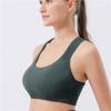Sutiã esportivo de ioga transfronteiriço push-up sem costura sem aro sutiã de alta elasticidade à prova de choque com bojo top fitness de costas bonitas