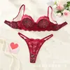 Atacado de fábrica, multicolorido, em estoque, lingerie de renda com estampa de leopardo, estilo europeu e americano, conjunto de lingerie sensual e sedutor, incluindo fio dental