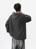 Moletom cardigã de tricô com capuz estilo casual retrô americano para homens, jaqueta suéter casual fresca e estilosa de outono