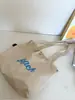 Bolso Nuevo Estilo Coreano con Estampado de Letras para Mujer, Bolso de Hombro de Nylon de Gran Capacidad, Bolso Tote Casual Versátil Portátil con Cordón