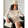 ¡Ambiente relajado y acogedor! Suéter largo de otoño para mujer hecho de Tencel, lana y cachemira con un patrón trenzado similar a una nube