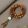 Pulsera de Material Antiguo de Ciprés de Acantilado Taihang Estilo Étnico Pulsera de Madera Juguete Escultura en Madera Cuentas Budistas Pulsera de Cuentas de Oración Wenwan Mayoreo