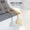 Collar de Plata de Ley S925 con Cuentas de Cubo de Azúcar Marca Yuanfu Perla Blanca Estilo Antiguo Tendencia Nacional Lujo Accesible Diseño de Nicho Cadena para la Clavícula