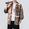 Roupas finas de proteção solar de verão, casaco solto Hanfu, estilo chinês, robe de guindaste, quimono japonês, cardigan de manga 3/4 para homens