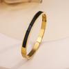 Pulsera de acero de titanio con diamantes transfronterizos, pulsera abierta para mujer chapada en oro de 18k, pulsera que no se decolora, pulsera de acero inoxidable al por mayor