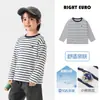 Camiseta Derecha para Niños Europeos Estilo Primavera y Otoño Top para Bebé Manga Larga Ropa para Niño Ropa Infantil 2026 Nuevo Estilo Ropa de Otoño para Niños Moderna