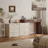 Tocador y Cómoda Vintage Estilo Otoño Combo 2026 Nuevo Modelo Dormitorio Madera Maciza Esquina Dormitorio Principal Mesa de Maquillaje Lacada con Espejo