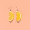 Pendientes de fruta naranja tridimensionales de válvula naranja simples transfronterizos europeos y americanos pendientes de fruta de resina interesantes joyería para la oreja al por mayor