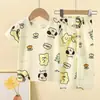 Procesamiento Personalización Conjunto de Manga Corta para Niños Niños Niñas Ropa de Casa Pijamas Infantiles Ropa para Niños Algodón Puro Clase A Venta al por Mayor