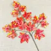 Hojas artificiales de álamo y arce con tacto realista, ramas y hojas artificiales recubiertas, plantas verdes pastorales, decoración de otoño, hojas verdes para paisajismo de jardines