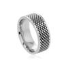 Anel de malha de diamante retrô europeu e americano novo pulseira de imitação de aço titânio elegante de alta qualidade luxo leve INS celebridade da internet joias masculinas