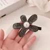 Presilha Elegante Flor de Strass Luxo Leve Pérola Artificial Moda Franja Cabelo Quebrado Lateral Brilho Diamante Grampo de Cabelo Acessórios de Cabelo para Mulheres