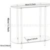 Mesa Acrílica Transfronteiriça, Mesa Oval Longa de Borda Estreita, Prateleira de Armazenamento para Espaço Pequeno, Mesa Lateral Removível para Sofá de Sala de Estar