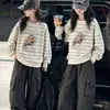 Sudadera para Niña 2026 Camiseta de Manga Larga Niños Medianos y Grandes Nuevo Top Rayado Infantil Elegante Cuello Redondo Capa Base Venta al por Mayor