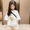 Camiseta de Algodón Puro para Niña Manga Corta Estampado de Dibujos Animados Nuevo Estilo 2026 Estilo Ins Versátil Ropa Exterior Top de Media Manga Moderno