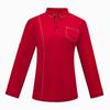 Ropa de trabajo para camareros de catering, para mujer, otoño e invierno, para hoteles, restaurantes, hot pot, supermercados, herramientas, camiseta de manga larga estampada y bordada.