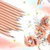 Lápiz Arcoíris de Siete Colores Lápiz Multicolor de Una Sola Pasada Bolígrafo Arcoíris Colores Degradados Colores Mixtos Lápices de Colores Lápices de Dibujo para Niños Hechos a Mano