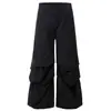 Pantalones cargo de paracaidista de pierna ancha plisados estilo callejero americano para mujer, de verano, holgados, adelgazantes, versátiles, casuales, de largo hasta el suelo